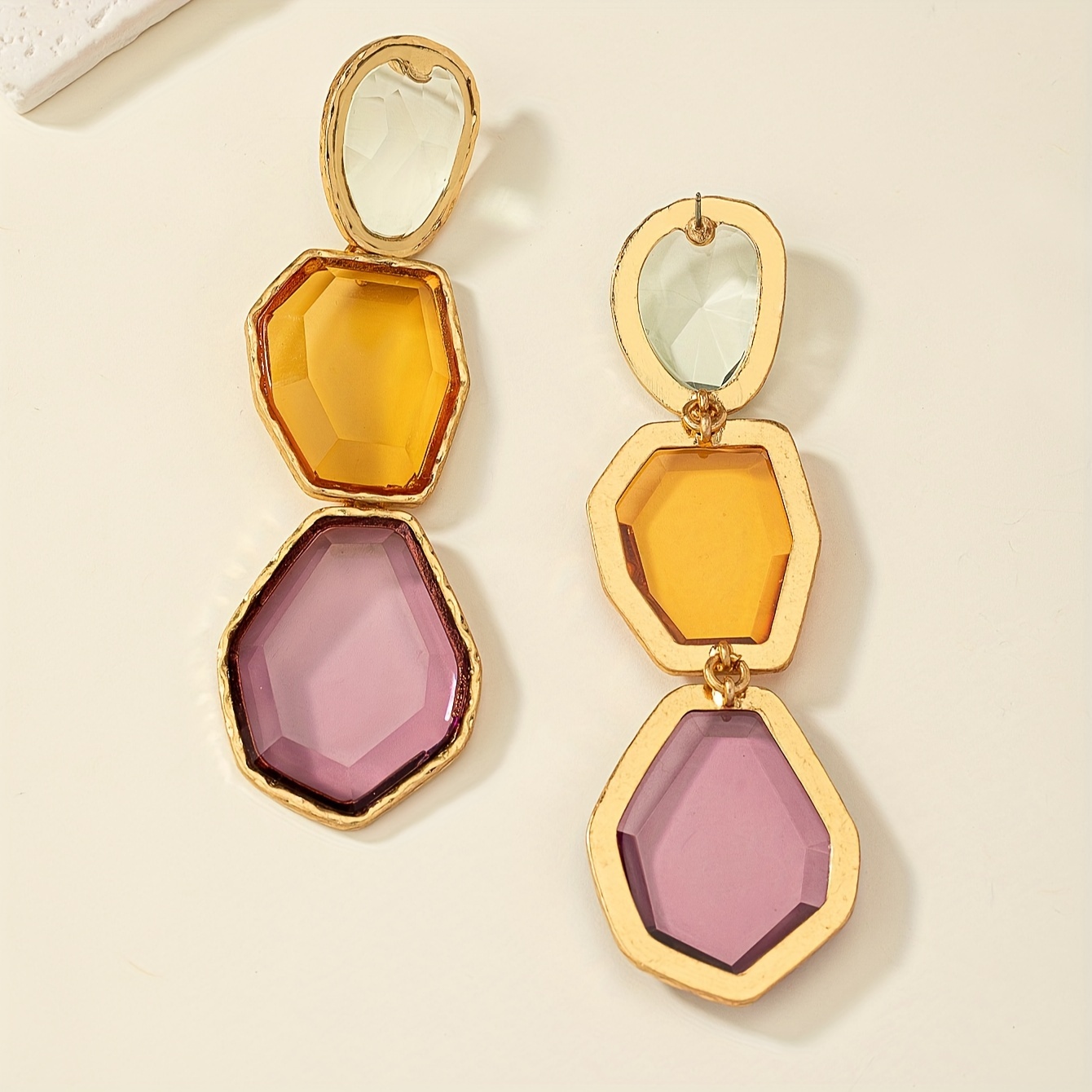 18K Gold Plated Drop Earrings Exaggerated Style Statement Jewelry